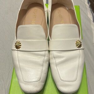Stuart Weitzman Wylie Star Flat in White Size 10